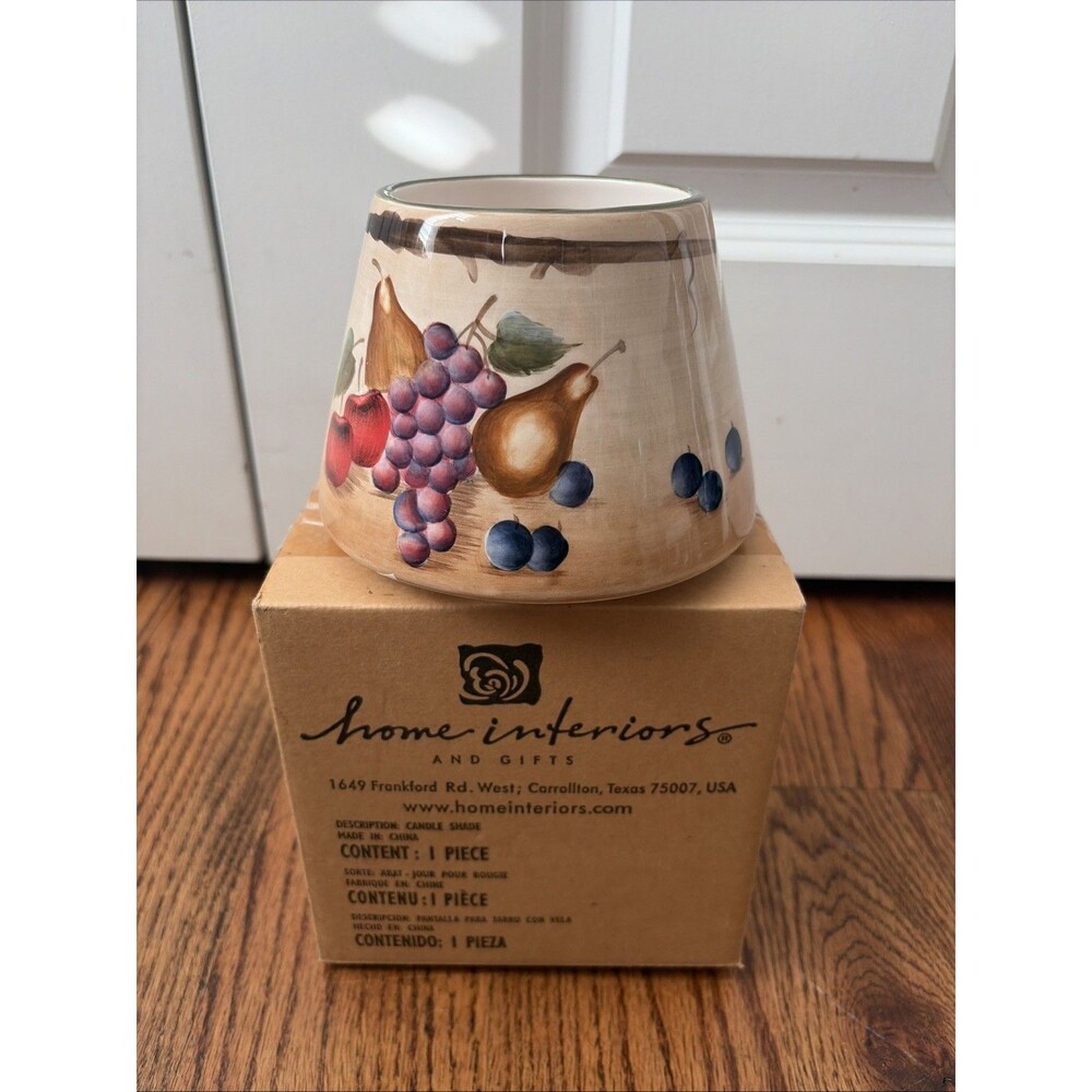 Home Interior Ceramic Candle Jar Topper Lamp Shade Glass Fruit 90’s Mom Kitchen